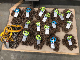 Chains ready to go post inspection at the Dandenong workshop