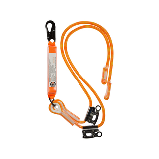 2M Double Adjustable Rope Lanyard with Snap Hook & X2 Rope Grabs
