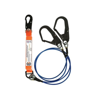Elite Double Leg Shock Absorbing 2M Wire Rope Lanyard