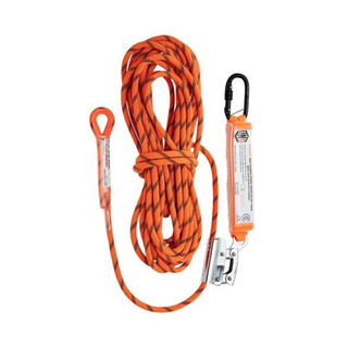 Rope Kermantle 15m C/W Rope Grab & Perm Attach Shocky With Screwgate Karabiner