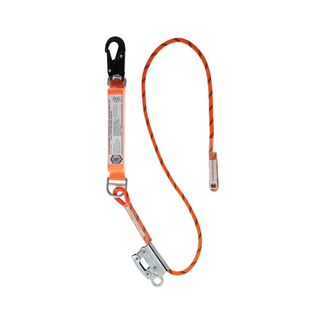 Single Leg 2M Shock Absorb Adjustable Rope Lanyard