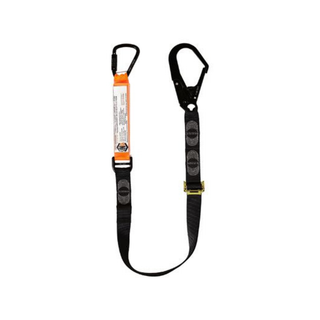 Elite Single Leg 2M Adjustable Lanyard with Carabiner and Scaffold Hook