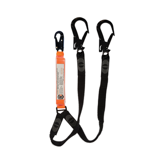 Elite Double Leg Elasticated Lanyard with Snap Hook and Scaffold Hooks