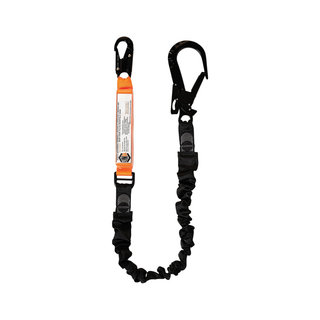 Elite Single Leg Elite Elasticated Lanyard with Snap Hook and Scaffold Hook