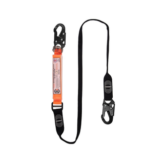 Elite Single Leg Shock Absorbing Webbing Lanyard with Snap Hooks