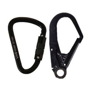 Elite Single Leg 2M Adjustable Lanyard with Carabiner and Scaffold Hook