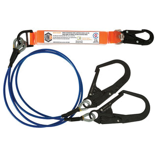 Elite Double Leg Shock Absorbing 2M Wire Rope Lanyard